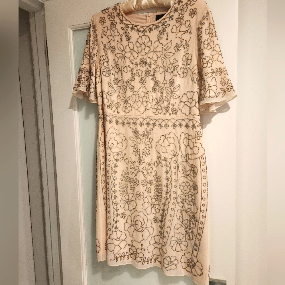 Needle & Thread Ballet Pink Beaded Dress Sz8